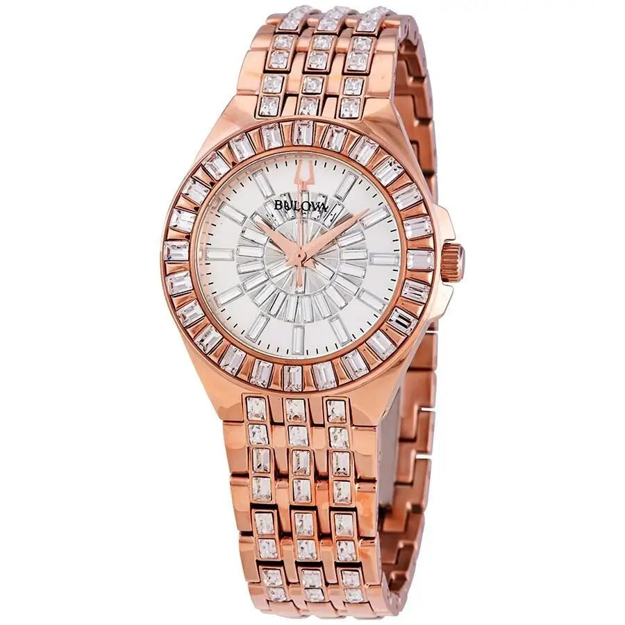 Bulova | Phantom Rose Gold-tone Baguette Swarovski - Premium Quality Product