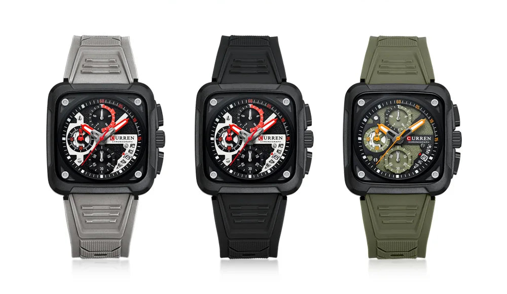 vastara 's es square original luminous chronograph for relogio watch 15 - classic unisex timepiece with chronograph (USA)