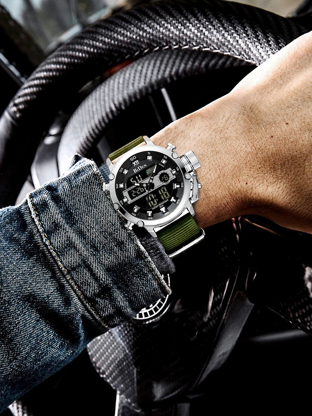 vastara - biden men's waterproof digital military sports watch 10 - sports unisex timepiece with chronograph (USA)