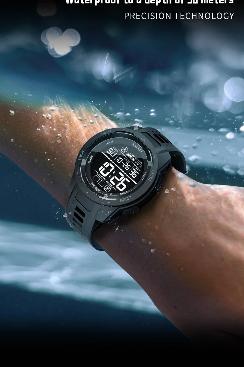 vastara smael 8105 digital es sports led wristes 's 50m digital light stop for watch 13 - sports unisex timepiece with