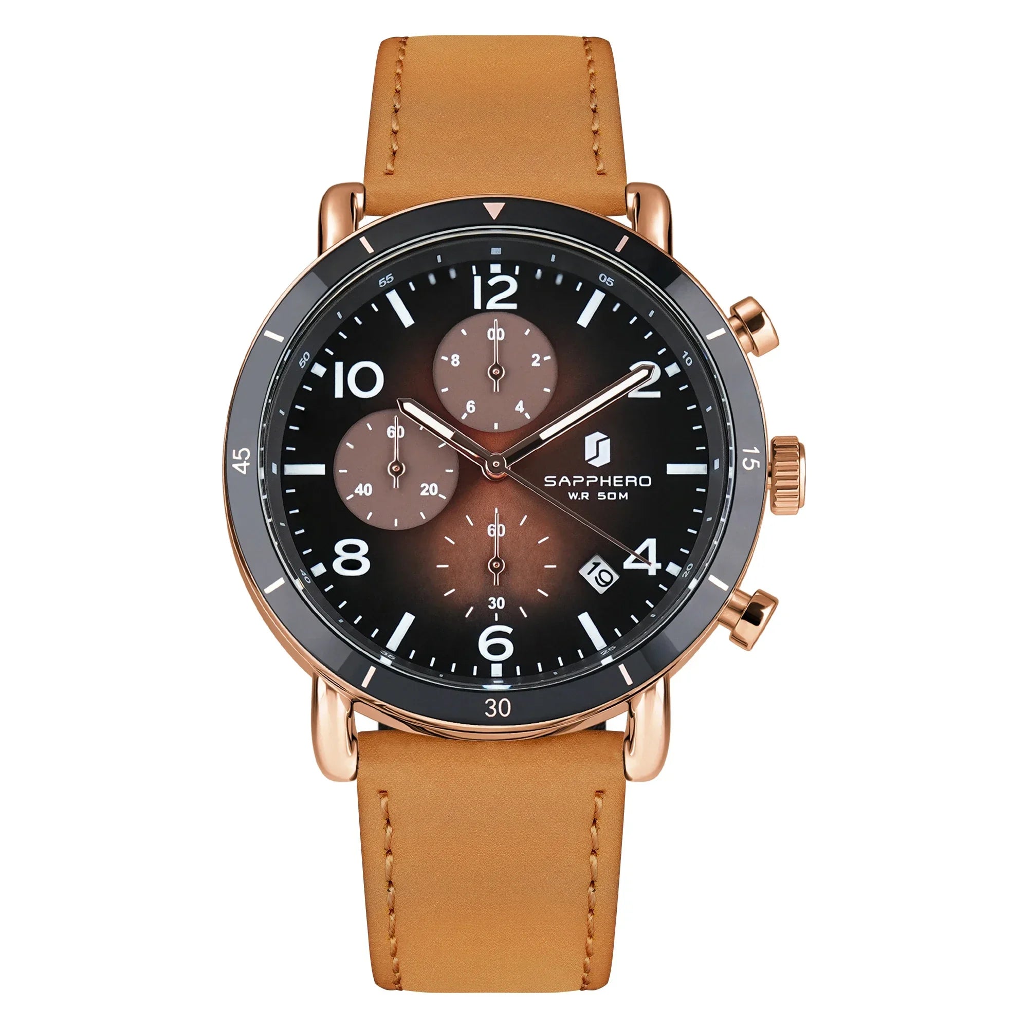 VASTARA vastara chronograph sapphero classic business unisex timepiece - chronograph stainless steel watch (USA)