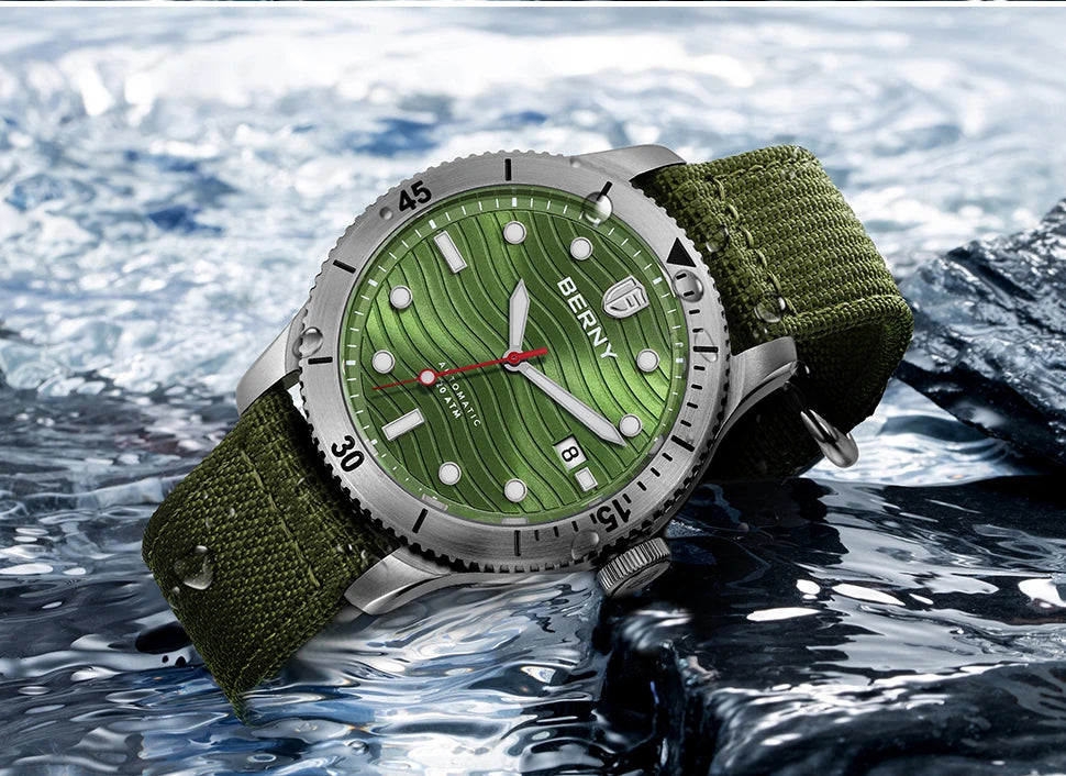 vastara berny diving for pt5000 luminous sapphire sport divers watch 25 - classic unisex timepiece with stainless steel (USA)