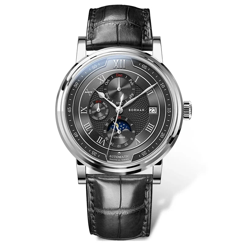 vastara - borman imperium 40mm automatic mechanical moonphase watch watch 12 - casual unisex timepiece with waterproof (USA)