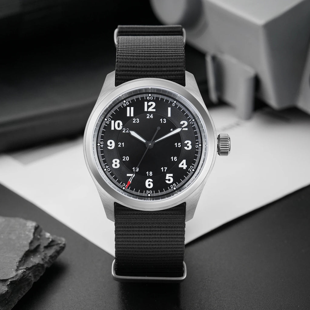 Militado ML Vintage Black Watch VH Sweep Quartz - Product Image 8