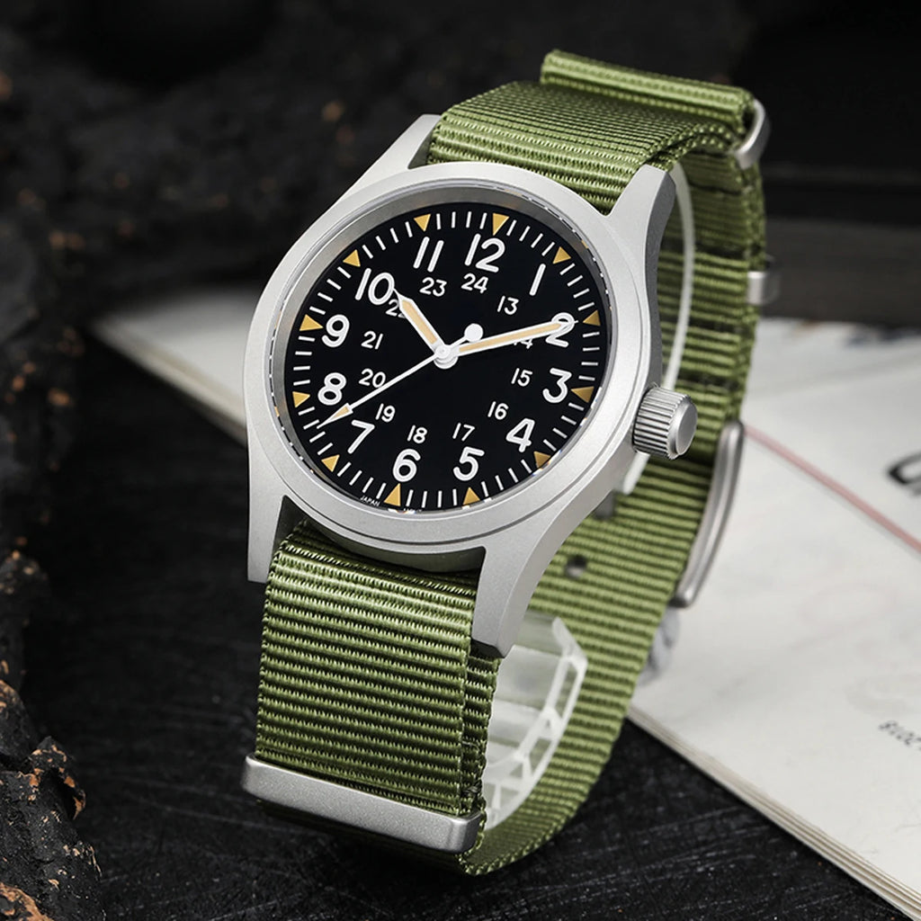 vastara - militado vintage field watch sweep second quartz watch 7 - casual luxury timepiece timepiece with waterproof (USA)