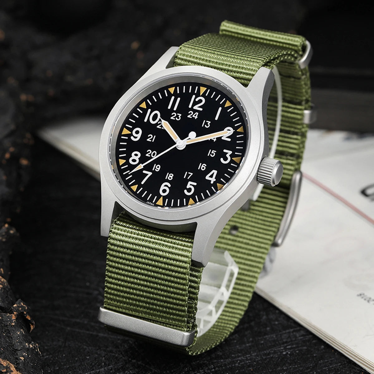 vastara - militado vintage field watch sweep second quartz watch 7 - casual luxury timepiece timepiece with waterproof (USA)