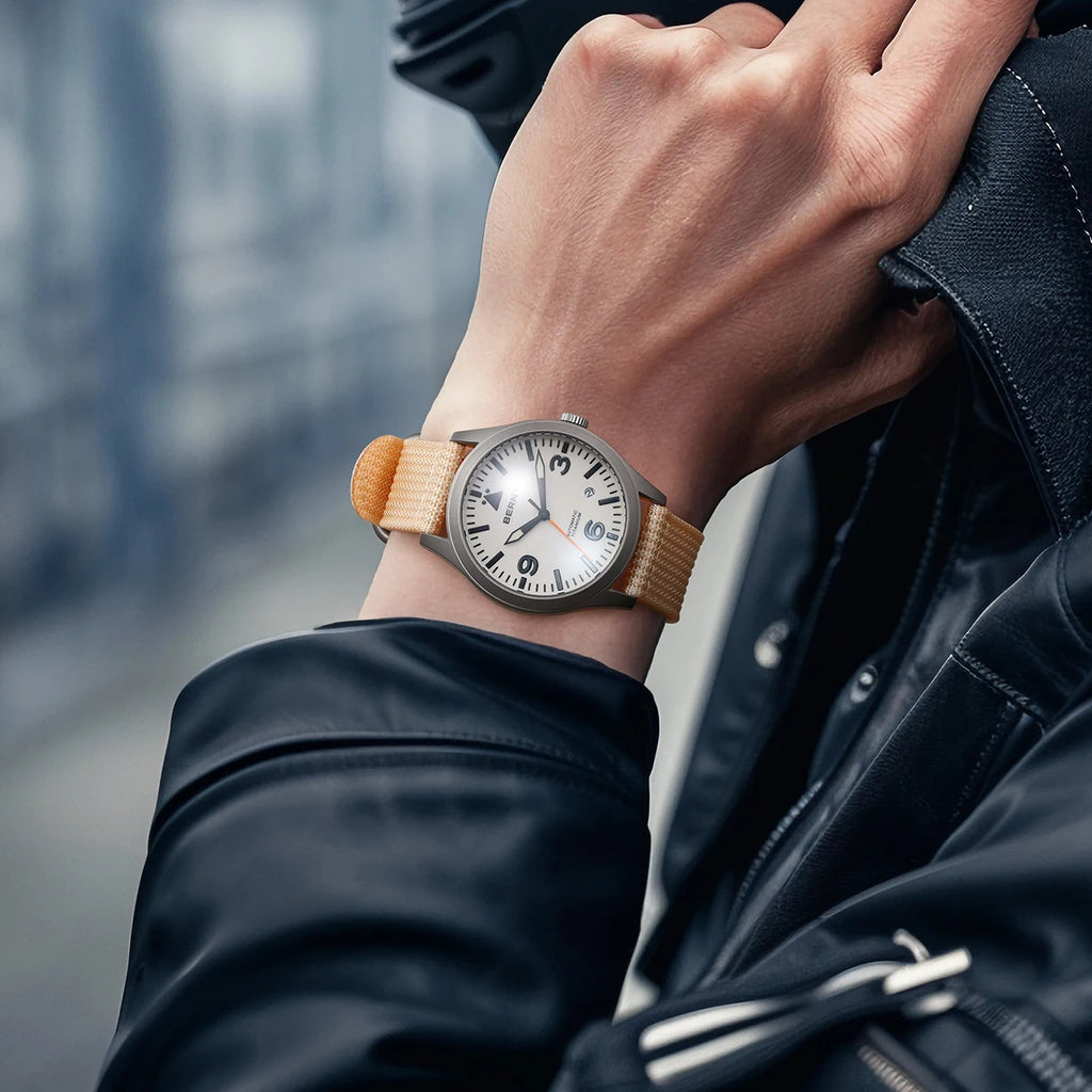 vastara berny pilot titanium sapphire ar coating supper luminous 10bar sport titanium aviation watch 25 - classic unisex