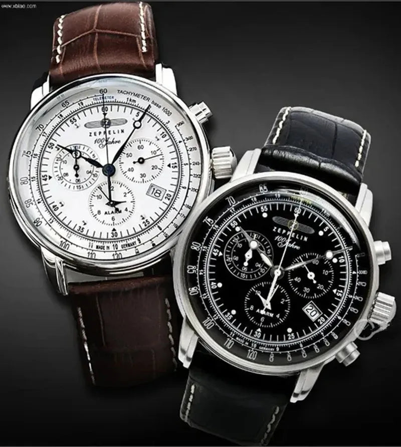 vastara s leather band zeppelin airship business - genuine leather genuine leather watch 7 - business unisex timepiece with