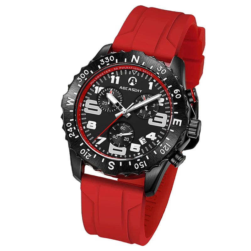 vastara - enduroforce chronograph military sport watch for men - casual unisex watch with chronograph in neutral metal (USA)
