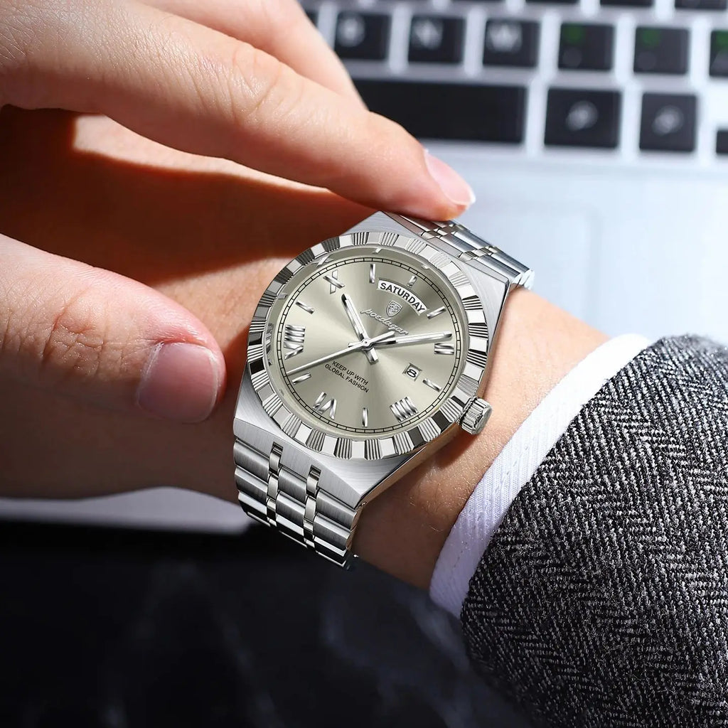 VASTARA vastara - aurelius chrono luxury quartz roman calendar watch for men unisex timepiece - waterproof stainless steel