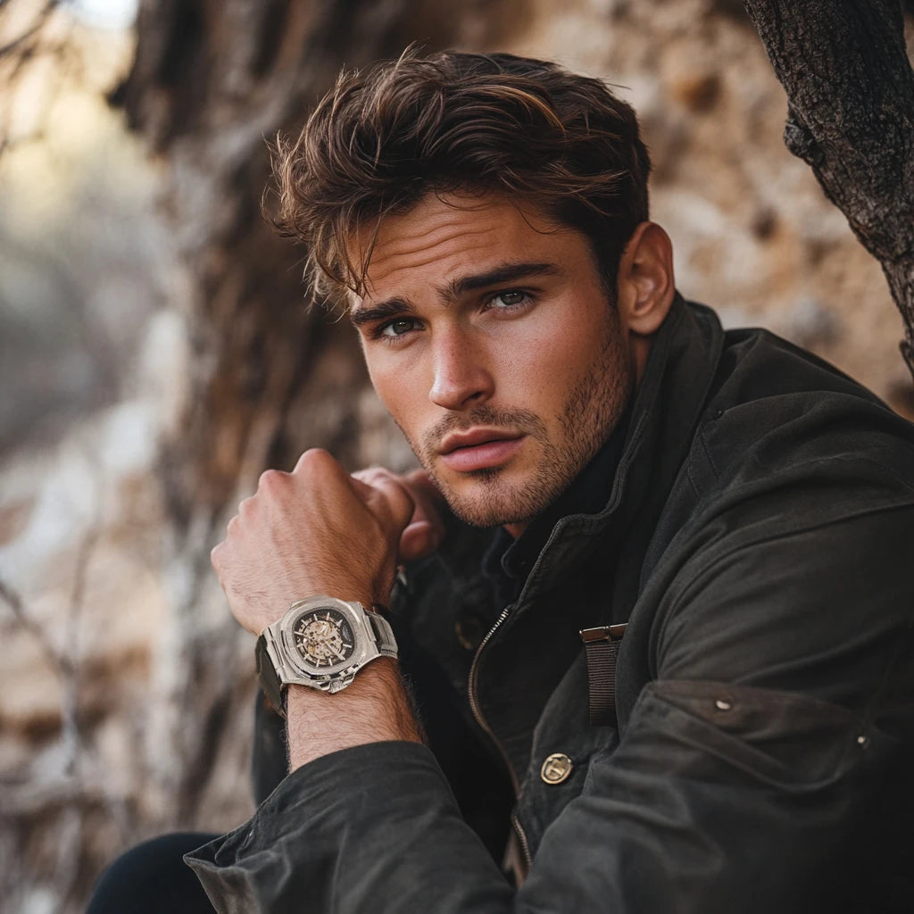 vastara - shadowcore skeleton automatic watch watch 7 - casual unisex timepiece with waterproof (USA)