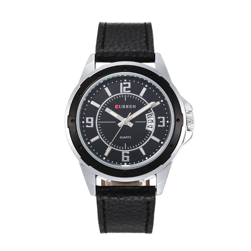 vastara - curren watch men - modern unisex watch with waterproof in neutral leather band (USA)