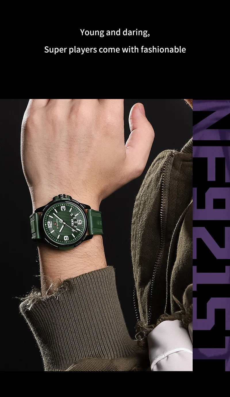 vastara original naviforce for silicone strap business classic wrist es date clock silicone with silicone watch 12 -