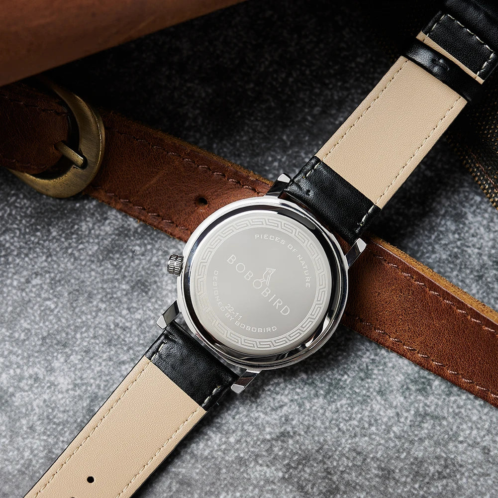 vastara bobo bird men’s wooden watch watch 20 - classic unisex timepiece with stainless steel (USA)