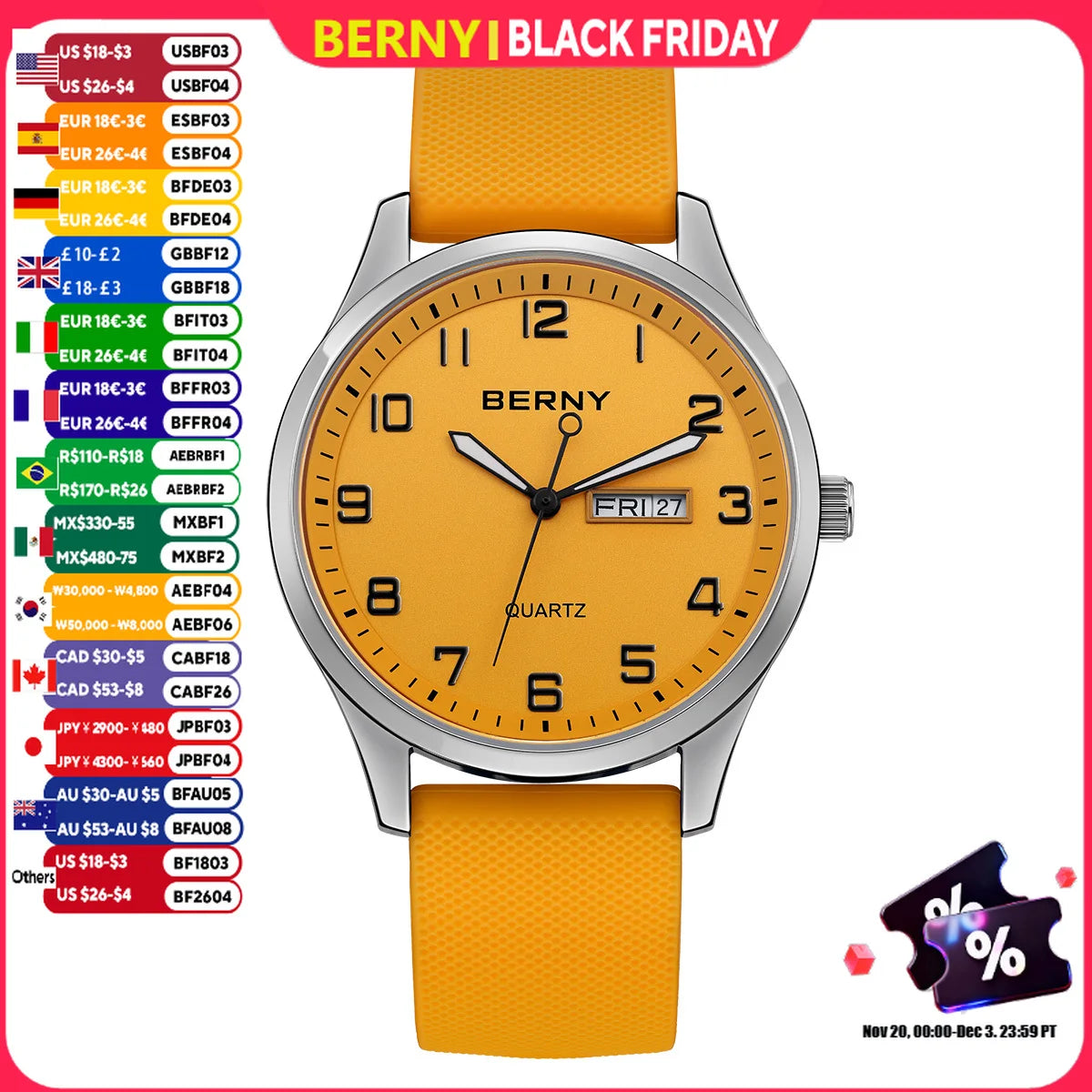 vastara sapphire silicone sapphire berny es for casual sports es soft silicone strap big dial calendar week easy read -