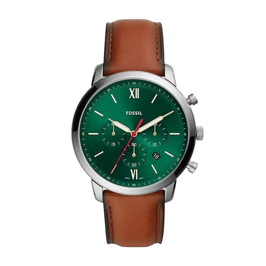 vastara - fossil men's quartz leather three-hand watch - casual unisex watch with waterproof in neutral stainless steel (USA)