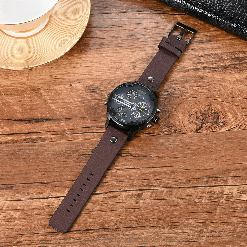 vastara cool big dial es for - genuine leather genuine leather design watch 21 - classic unisex timepiece with stainless