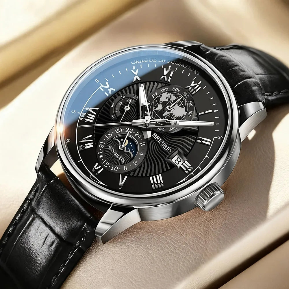 unisex casual watch vastara - lunasphere chronomaster watch - everyday wear timepiece with neutral dial (USA)