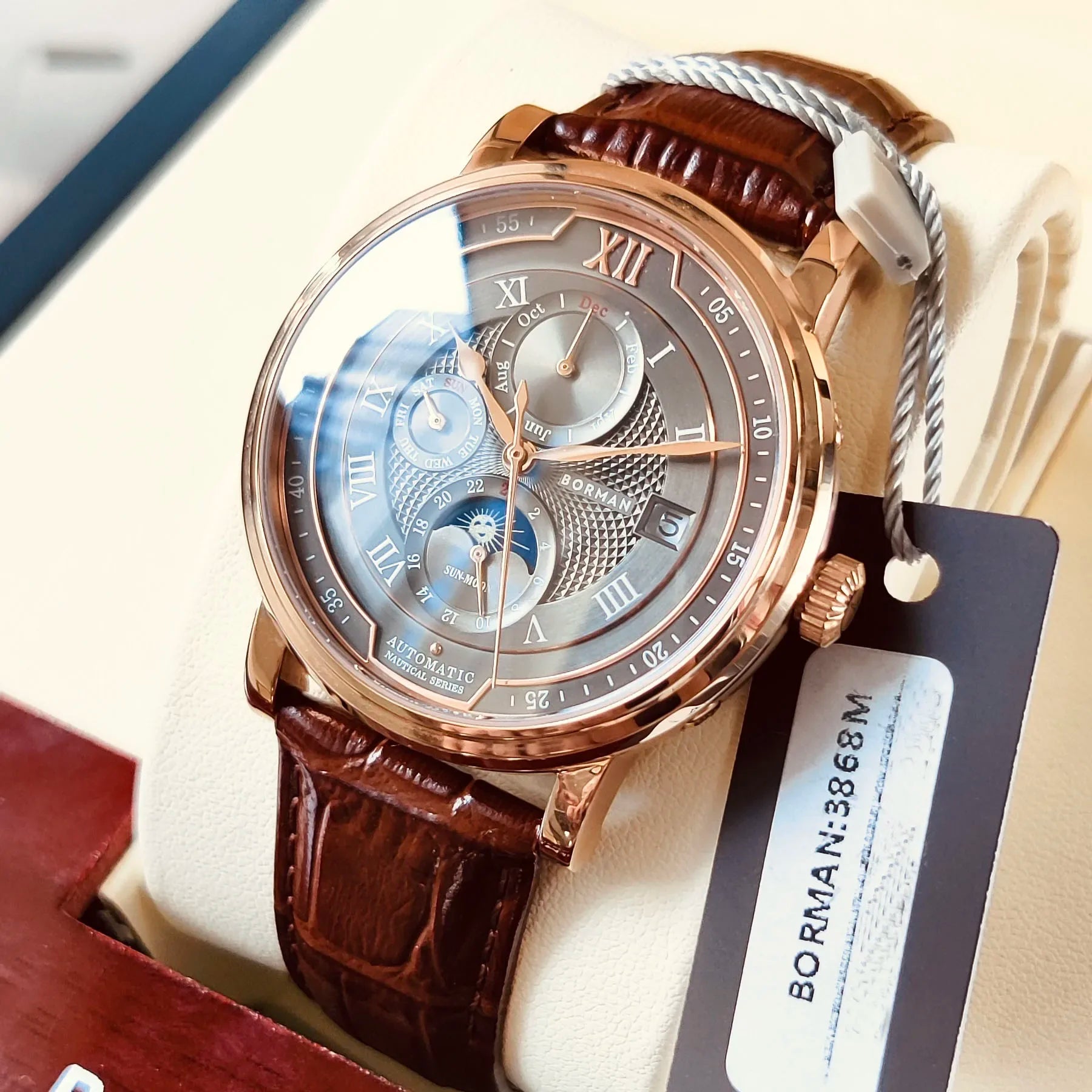 vastara - borman imperium 40mm automatic mechanical moonphase watch watch 6 - casual unisex timepiece with waterproof (USA)