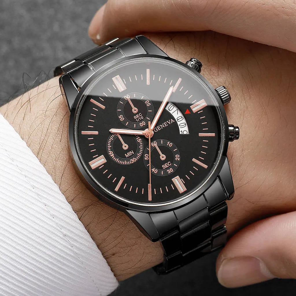 vastara - stryke classic steel watch watch 7 - casual unisex timepiece with stainless steel (USA)