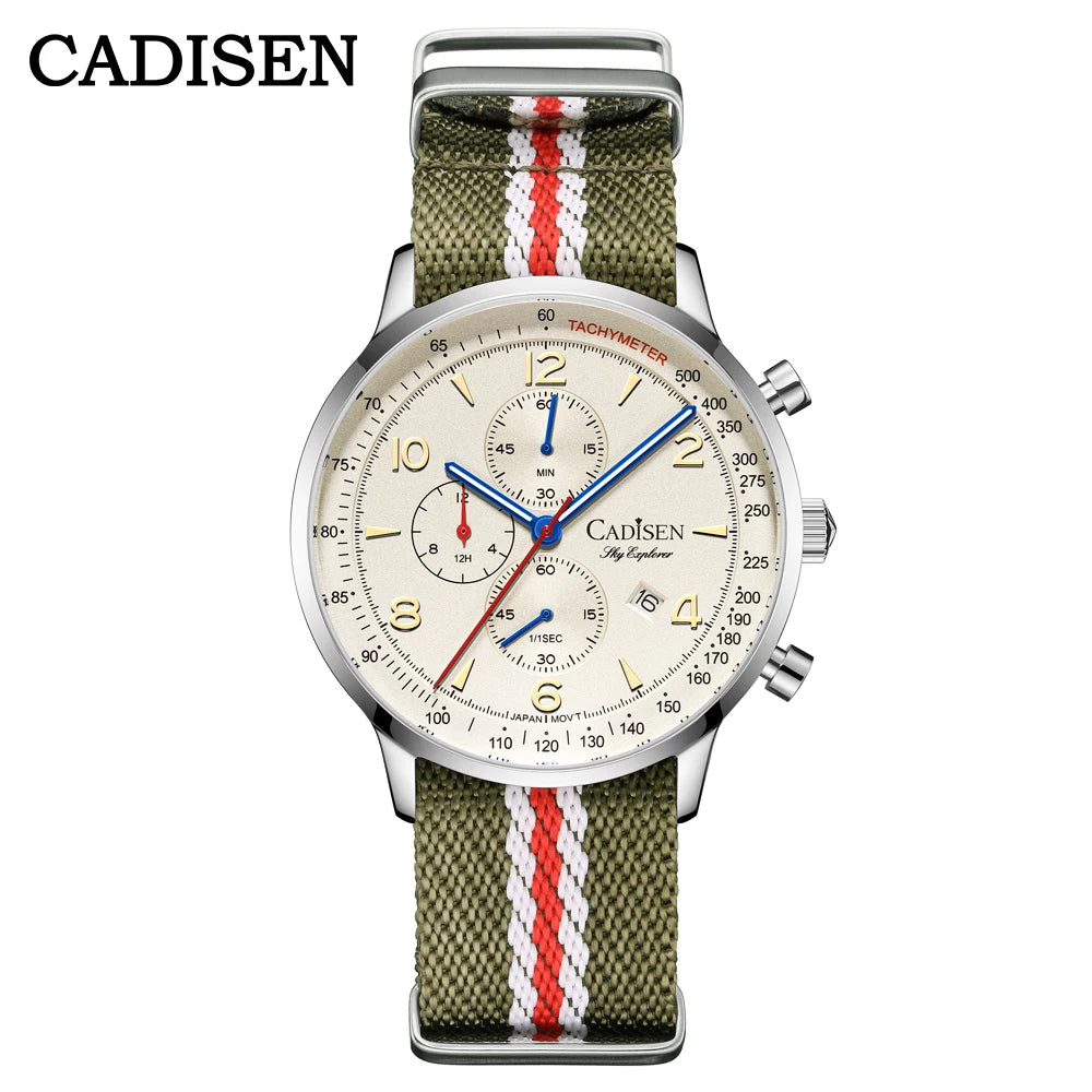 vastara chronograph cadisen chronograph s - chronograph watch 10 - classic unisex timepiece with chronograph (USA)