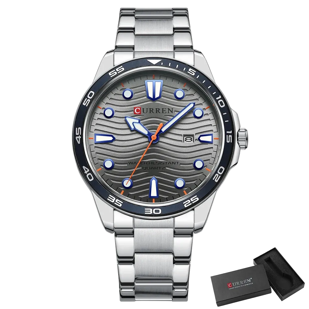 vastara casual stainless steel 's es simple business wristes with date clock luminous watch 30 - casual unisex timepiece