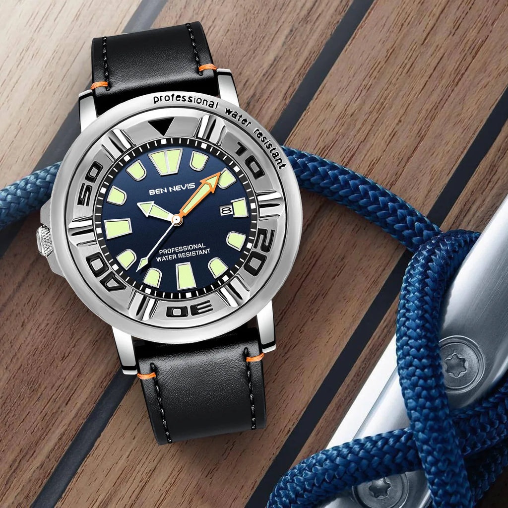 vastara - aegisnoir luminous 9 crown quartz watch watch detail - quartz movement movement, waterproof, waterproof casual