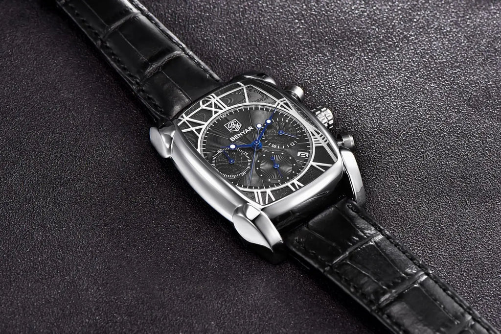 vastara relogio masculino s es chronograph leather military sport rectangle watch 12 - classic unisex timepiece with