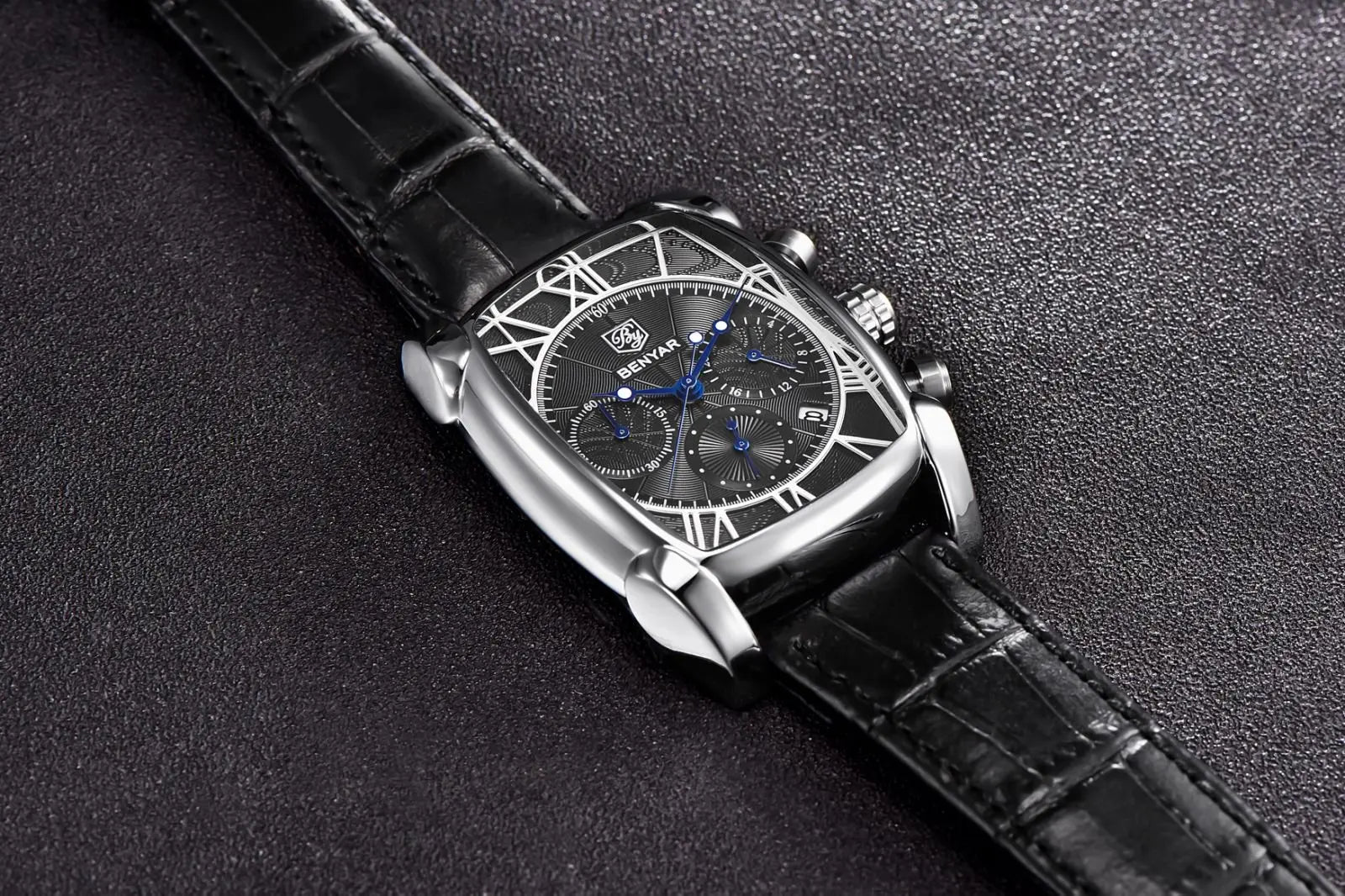 vastara relogio masculino s es chronograph leather military sport rectangle watch 12 - classic unisex timepiece with