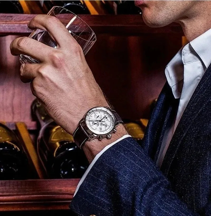 vastara s leather band zeppelin airship business - genuine leather genuine leather watch 14 - business unisex timepiece with