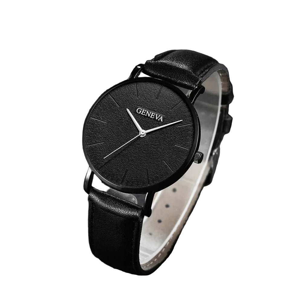 unisex casual watch vastara luxury men’s watch & bracelet set – brown leather quartz - business timepiece with brown dial