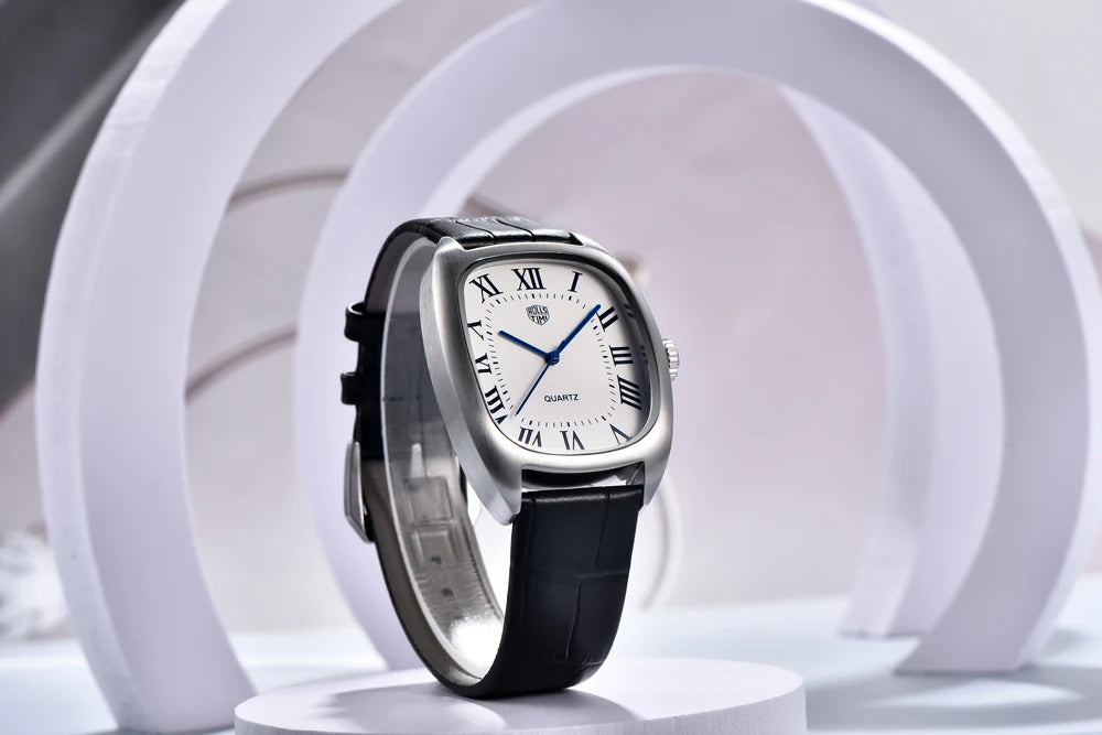 vastara rollstimi oval 's es for vh31 clock gift leather watch 13 - classic unisex timepiece with stainless steel (USA)