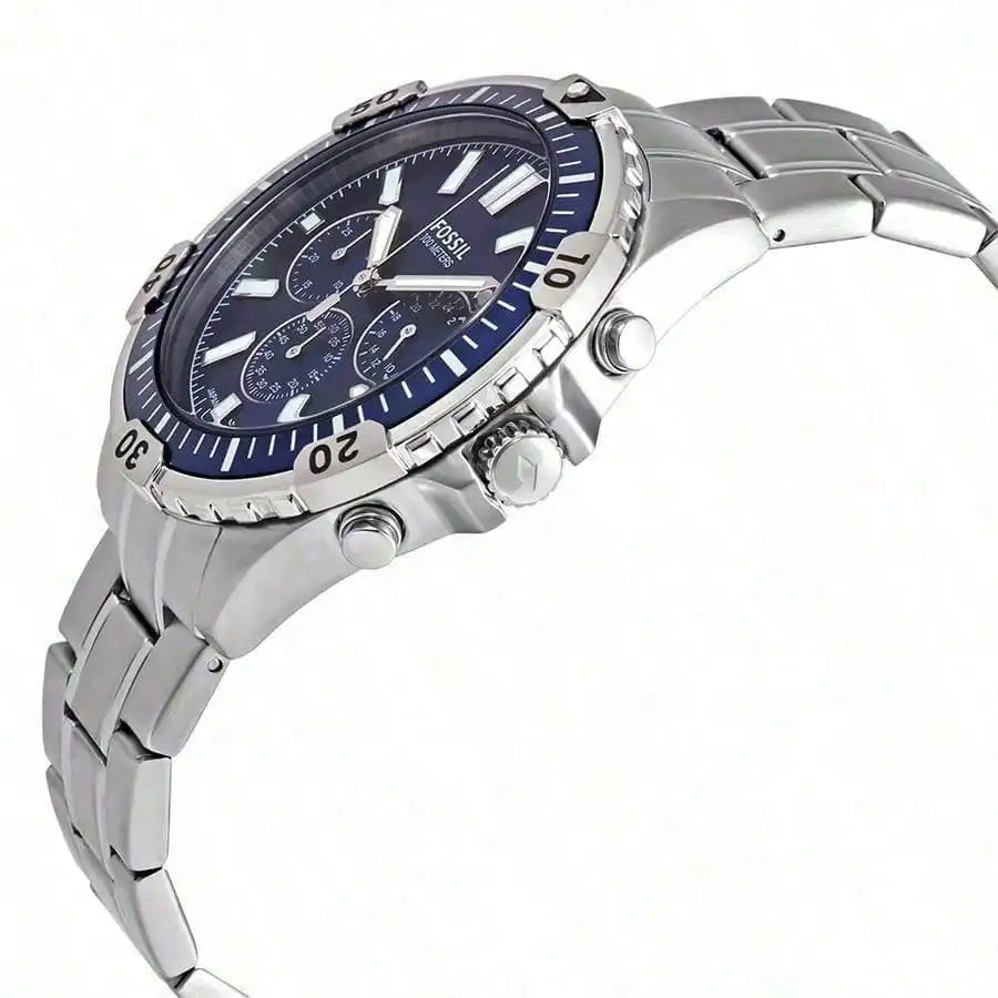 vastara - fossil men's executive blue dial chronograph timepiece watch detail - quartz movement movement, chronograph,