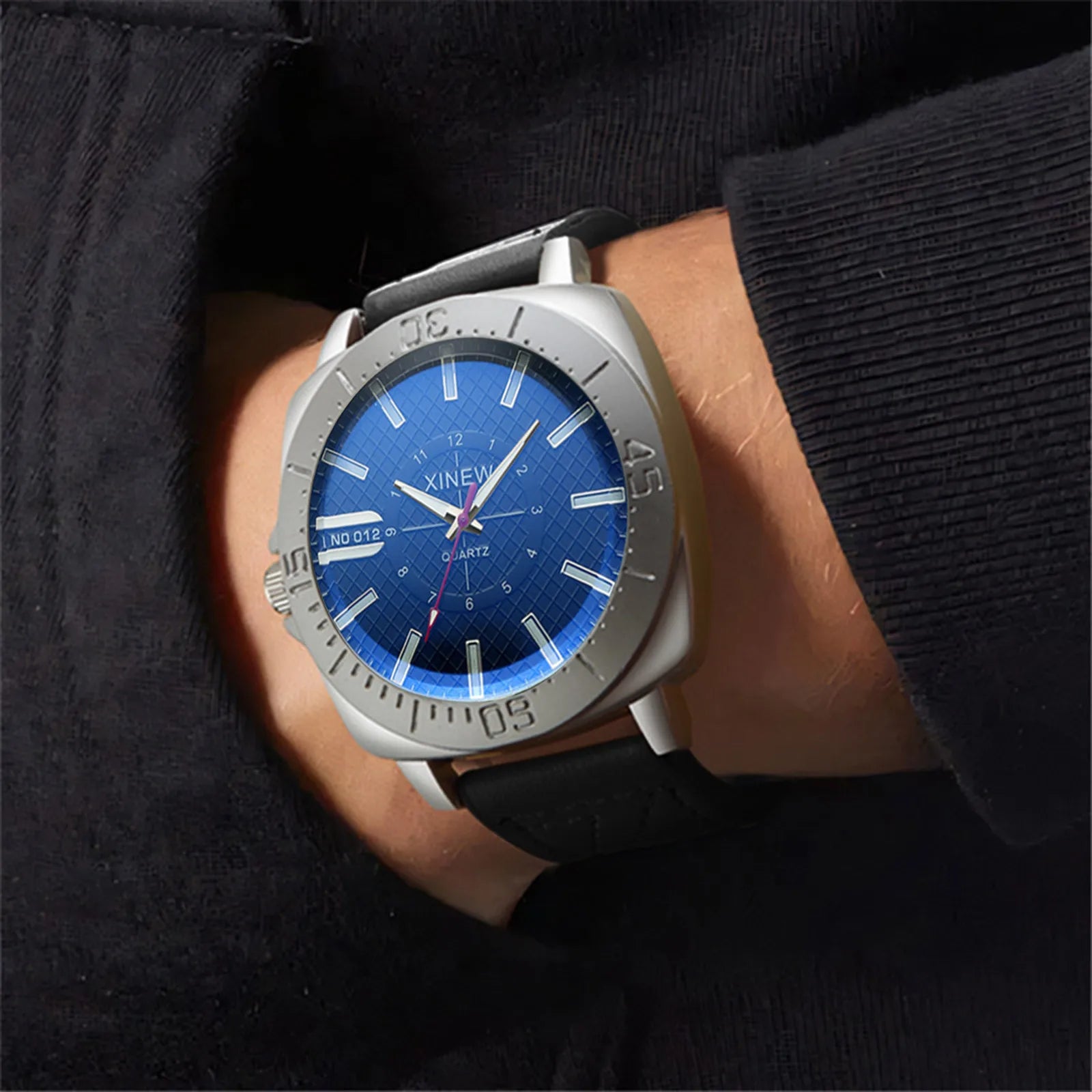 vastara hig-end simple business leather band strap glass minimalist round dial versatile daily outgoing watch 23 -