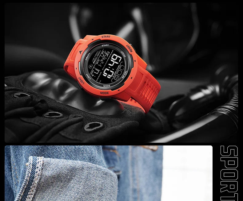 vastara smael 8105 digital es sports led wristes 's 50m digital light stop for watch 27 - sports unisex timepiece with