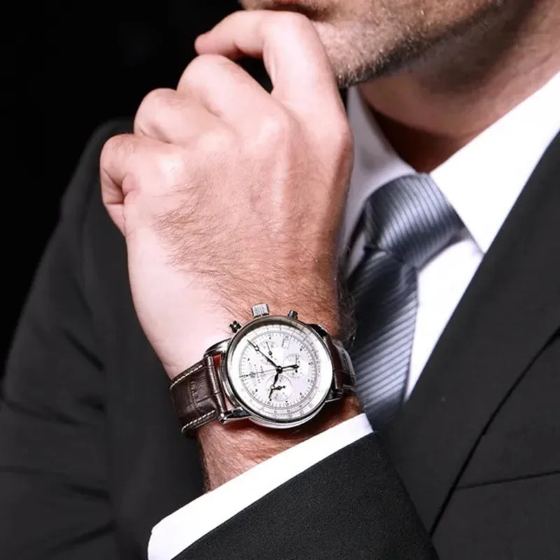 vastara s leather band zeppelin airship business - genuine leather genuine leather watch 13 - business unisex timepiece with