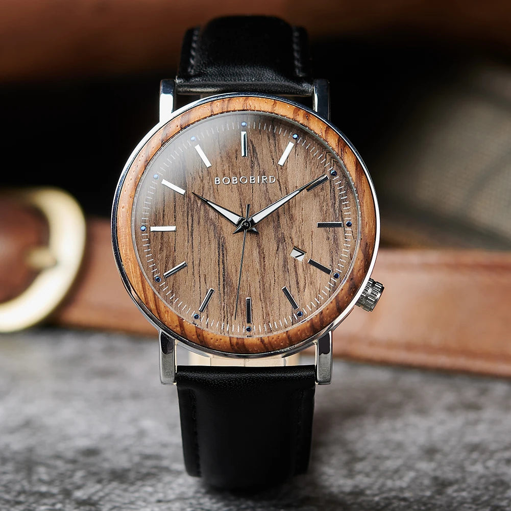 vastara bobo bird men’s wooden watch watch 17 - classic unisex timepiece with stainless steel (USA)