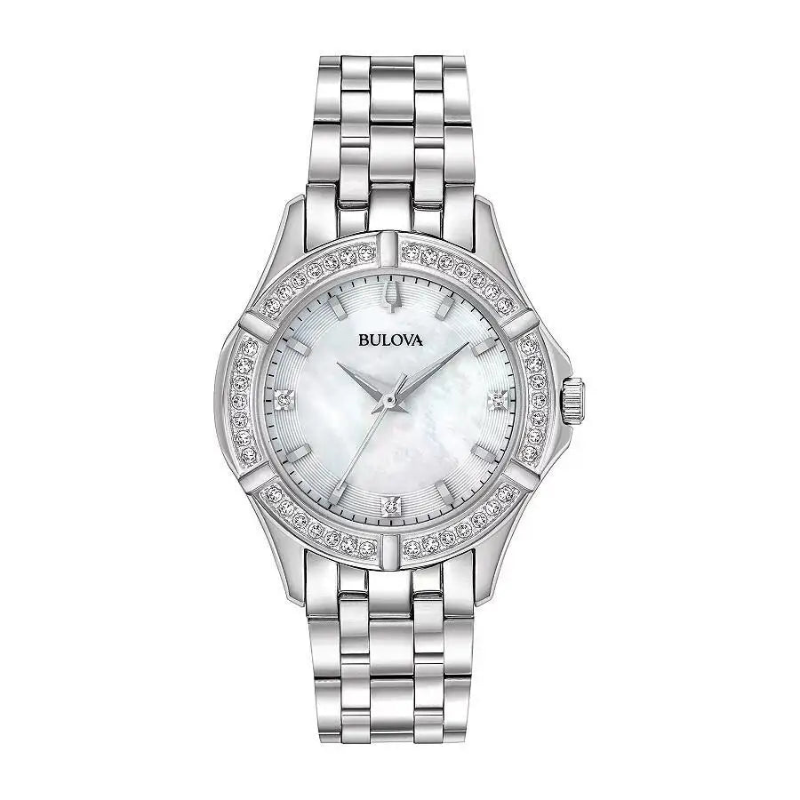 Bulova | Quartz Crystal MOP Dial Ladies Watch R - Luxury Watch with precision timepiece