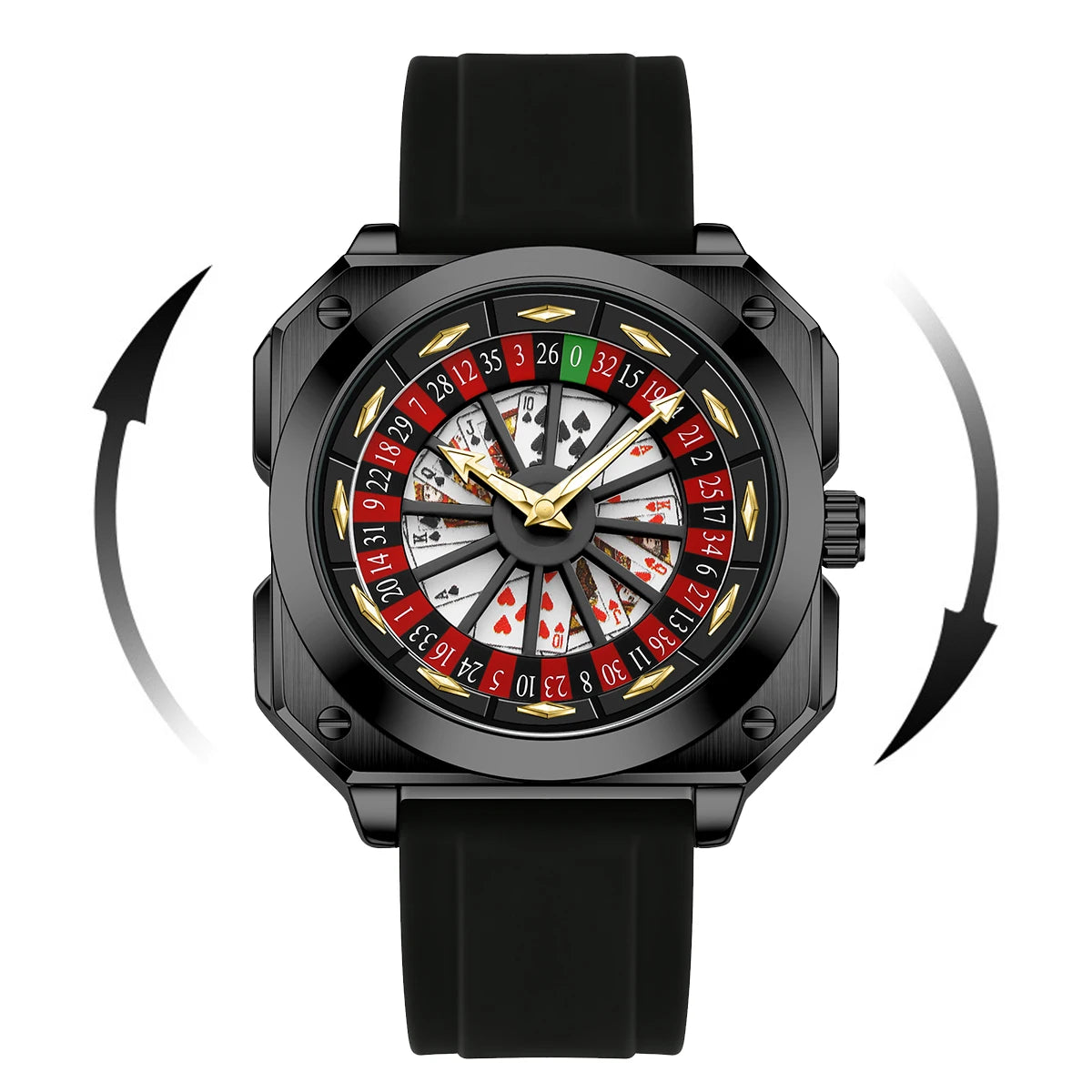 2025 New Mens Roulette Watch VA VA VOOM Brand Original Sports Style Fashion Silicone Strap Night Light Square Gift Watch f...