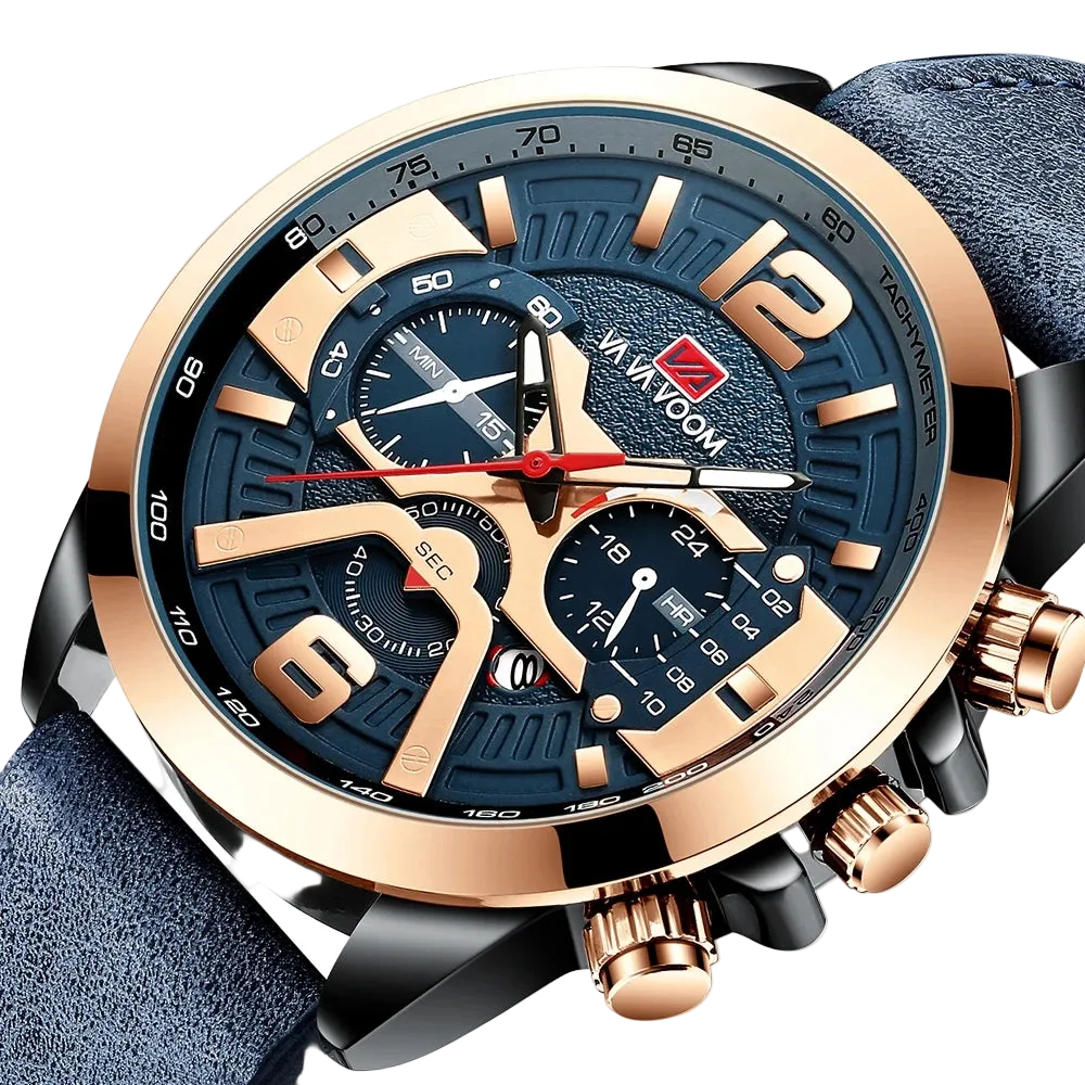 Pilot Calendar Quartz Men Wristwatch Chronograph - Luxury Watch with precision timepiece