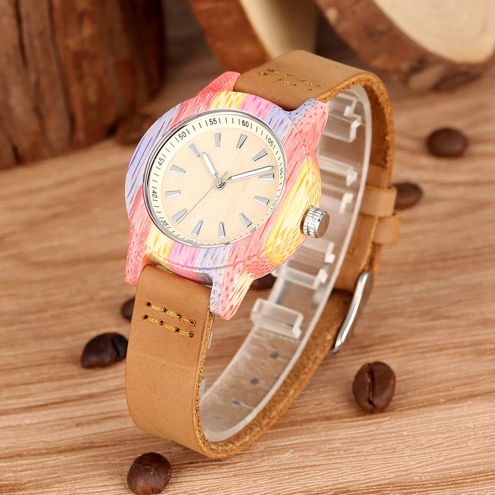 Wooden/Bamboo Watch Case Women's Wristwatch Quartz - Product Image 18