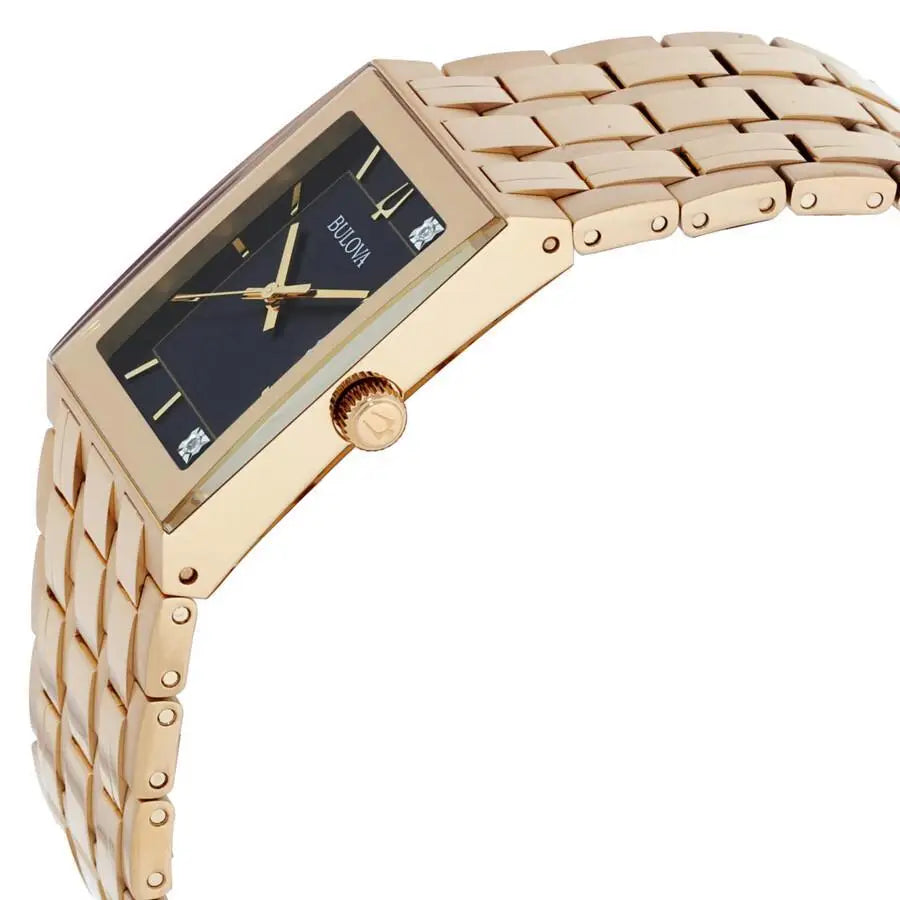 Bulova | Quadra Quartz Diamond Black Dial Ladies - Product Image 2