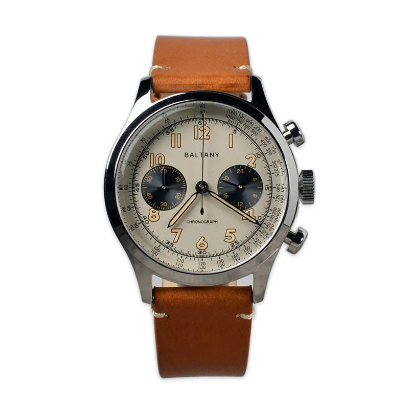 vastara baltany s5034 39mm chronograph sapphire crystal panda dial stainlesssteel super luminous vintage wristes watch 27 -