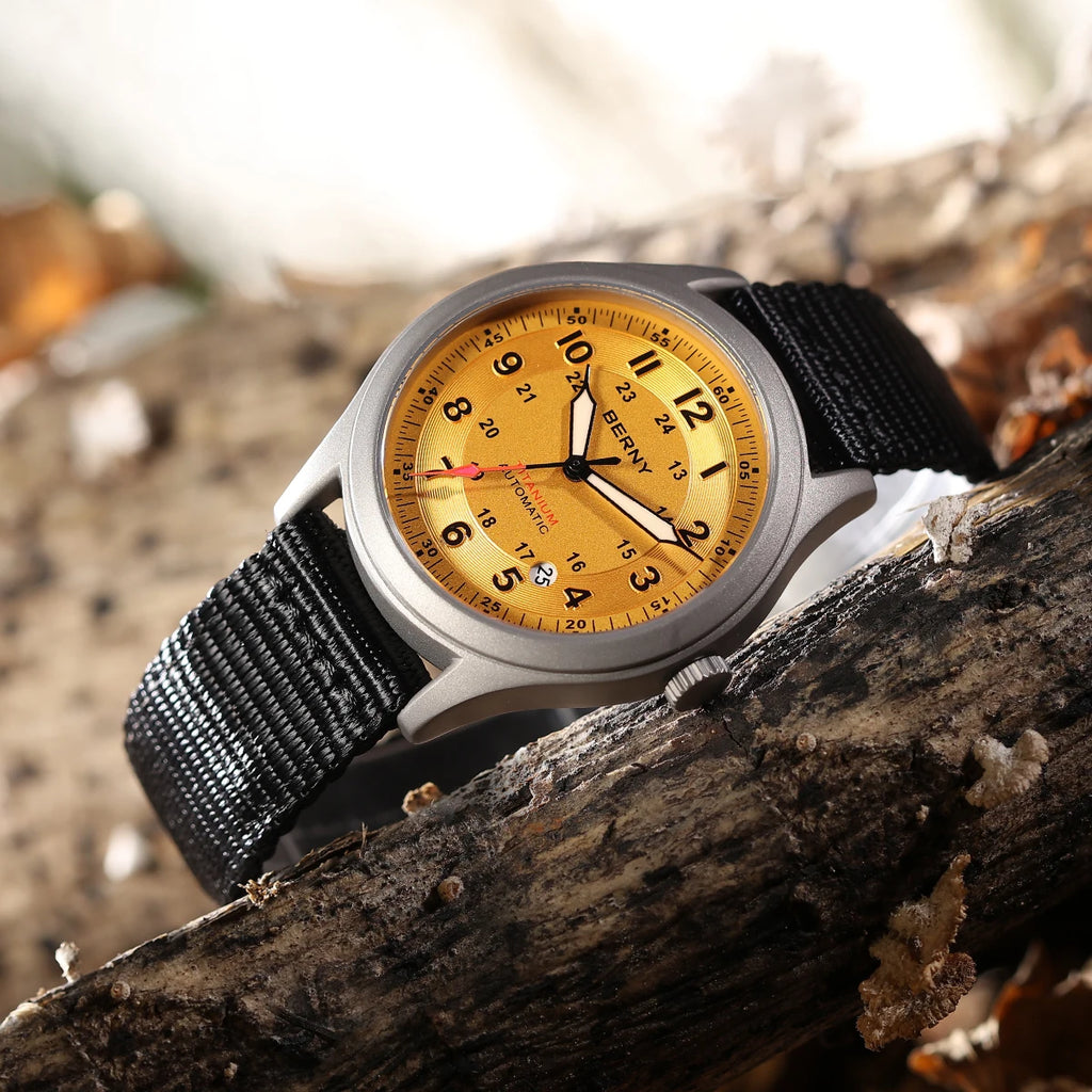 vastara berny full titanium es for sapphire super luminous field pilot date sports easy read watch 35 - sports unisex