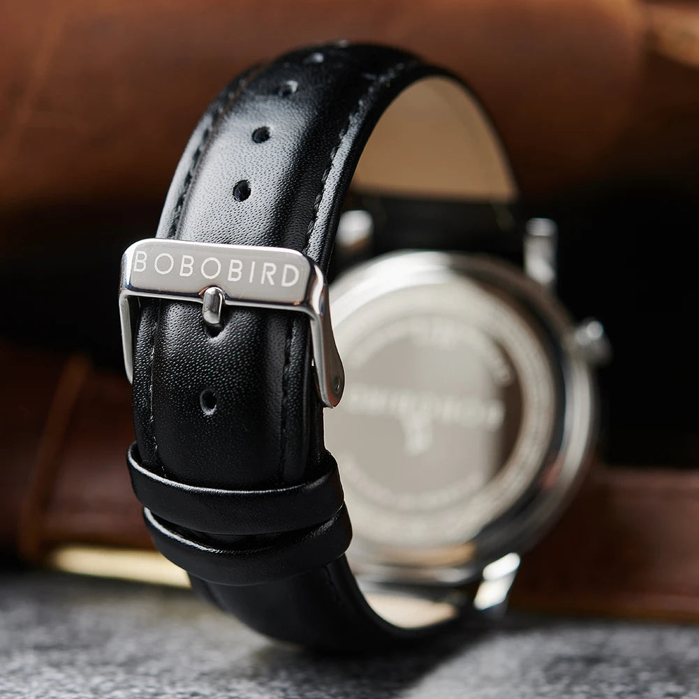 vastara bobo bird men’s wooden watch watch 18 - classic unisex timepiece with stainless steel (USA)