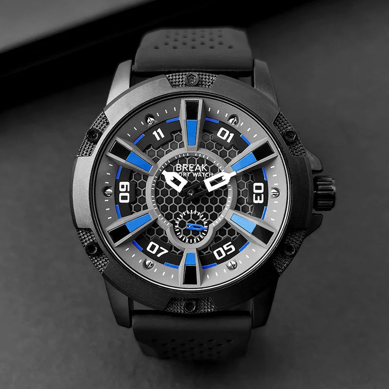 vastara break casual sport es rubber strap military reloj watch 22 - casual unisex timepiece with stainless steel (USA)