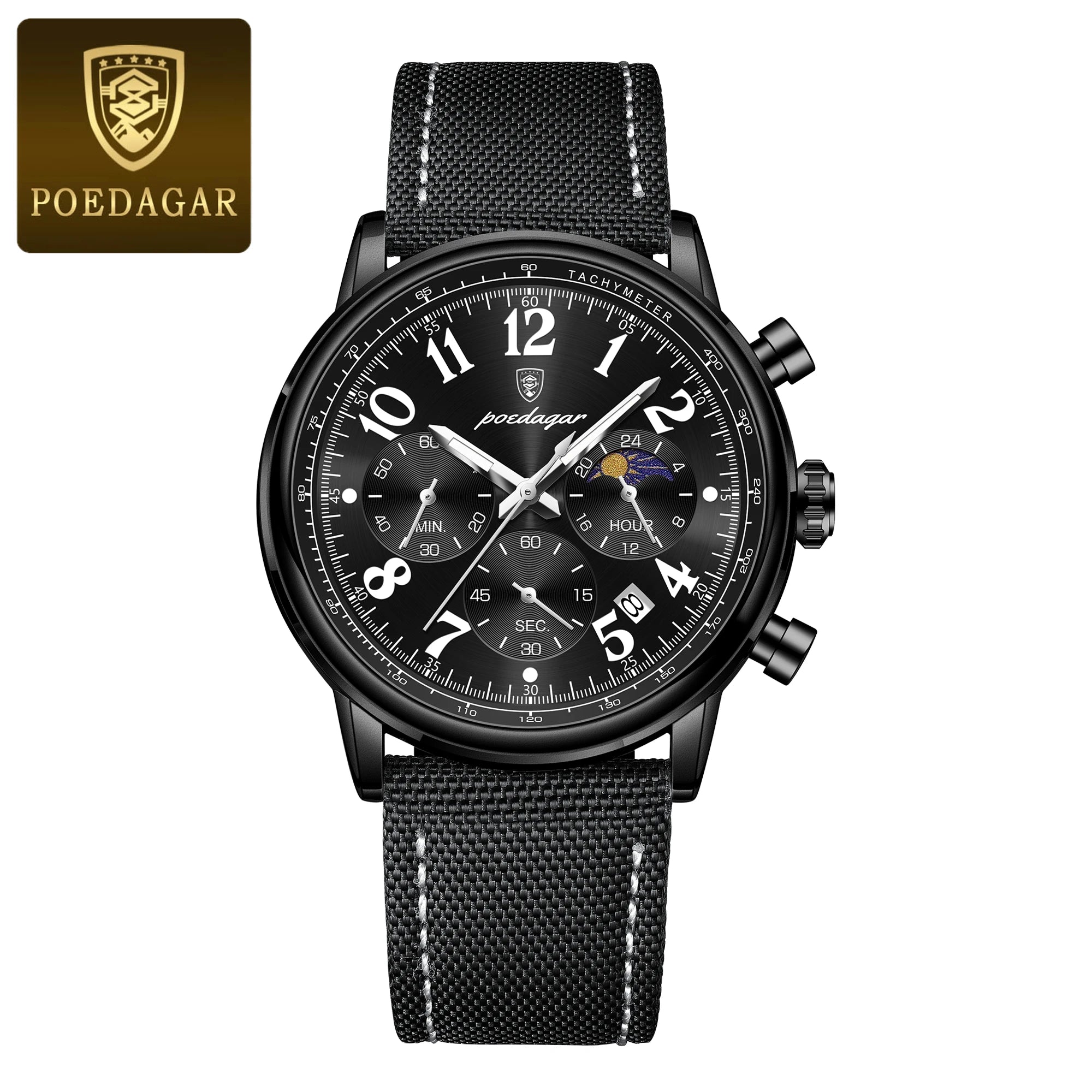 vastara genuine leather chronograph poedagar military sports for watch 34 - sports unisex timepiece with chronograph (USA)