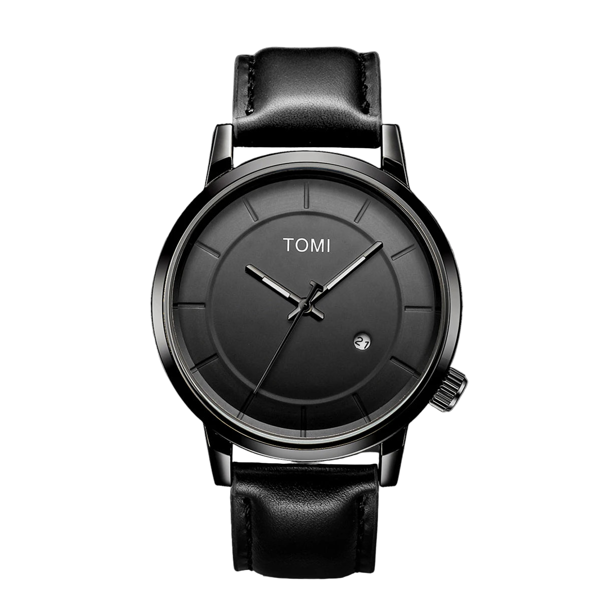 vastara - tomi men’s classic quartz watch – business & fashion style - casual unisex watch with quartz in neutral leather