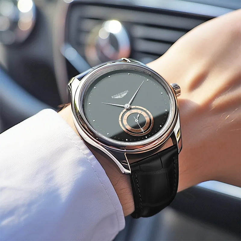 unisex business watch vastara business black leather analog es daily valentine's gift graduation gift for school - business