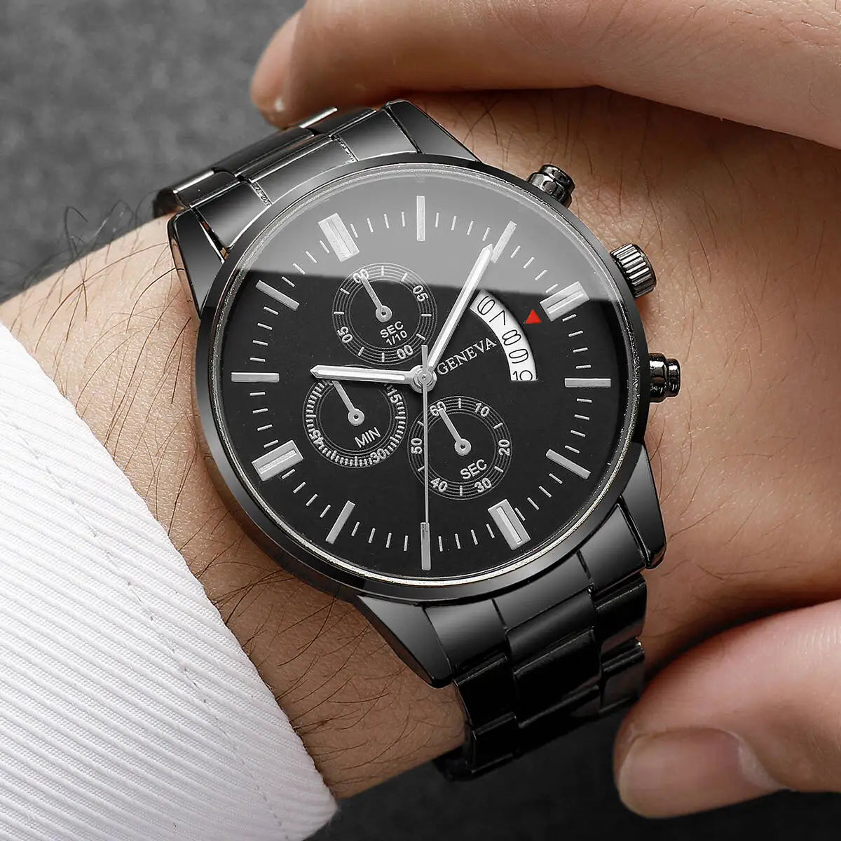 vastara - stryke classic steel watch watch 5 - casual unisex timepiece with stainless steel (USA)